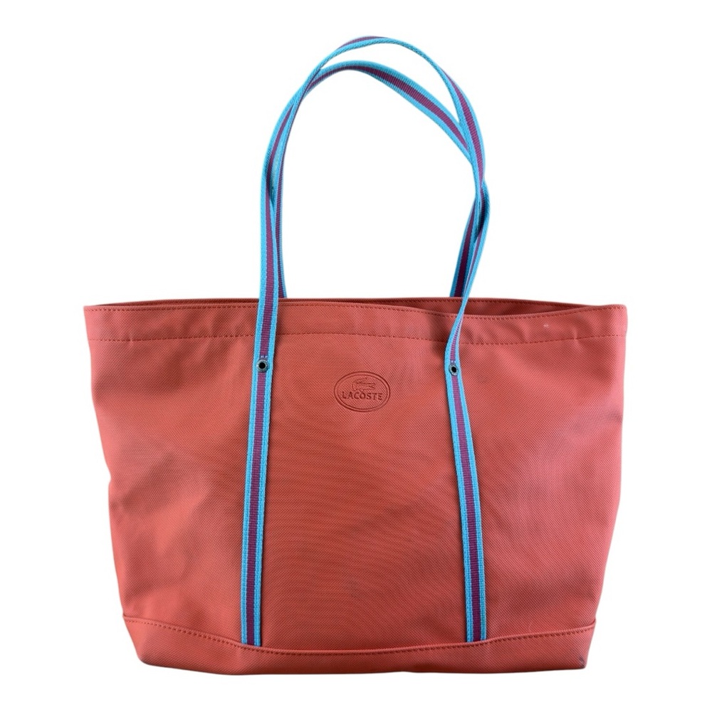 Lacoste Womens Vertical Tote Bag Orange Carryall Concept Zip Tote